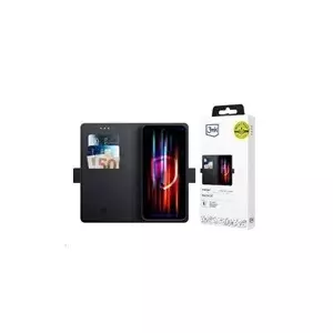 Aizsargvāciņš- maks 3MK priekš Samsung Galaxy A36 / A56 — melns, ar kabatiņu kartei