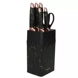 Klausberg KB 7770 Kitchen Knife Set with Stand, 7-Piece, Stainless Steel