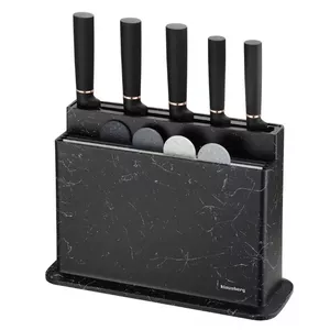 Knife set Klausberg KB-7834 with wooden stand — kitchen knife collection with block
