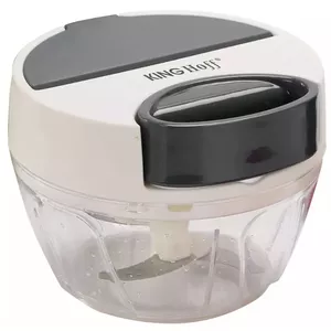 Vegetable chopper KingHoff KH 1881, manual kitchen chopper, 12.5 cm diameter, 400 ml capacity, white/gray