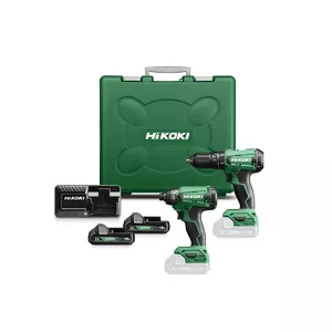 Комплект электроинструментов Hikoki KC18DAWCZ, 18В, 2 аккумулятора, безключевой патрон