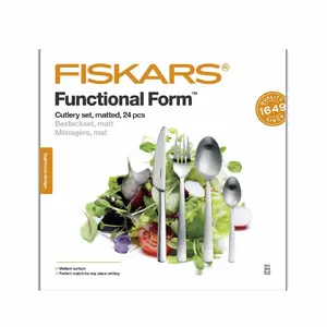 Cutlery set Fiskars 1071624, 24 pcs, matte finish, stainless steel