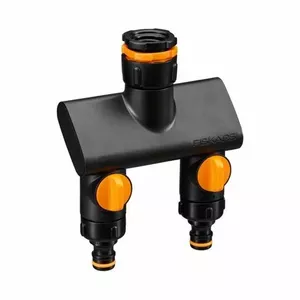 Fiskars FS. COMFORT ON/OFF Двойной коллектор для шланга, 2 выхода, индивидуальное включение/выключение
