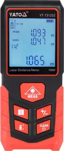 Лазерный дальномер YATO YT. LASER RANGEFINDER 100m — измерение до 100 м, портативный лазерный измеритель