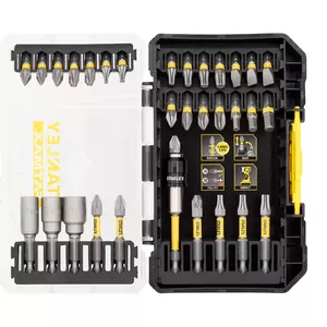 Screwdriver bit set Stanley FATMAX STA88557-XJ — 32 pcs, 22.2 mm length, 1/4" shank, Hex/Nut/PH/Phillips/Pozidriv/Slot/Torx