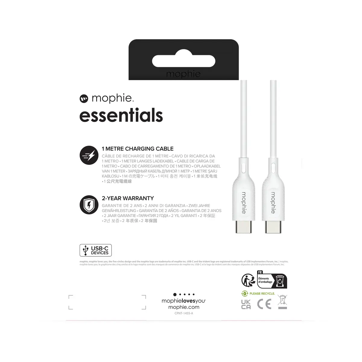 Кабель Zagg mophie essentials USB-C 1м Белый Photo 5