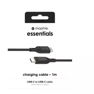 mophie essentials charging cables 1M USB cable USB 2.0 USB C Black