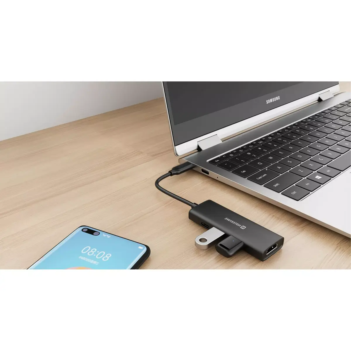 SWISSTEN USB-C hubs 4in1 100W HDMI 4K Photo 3
