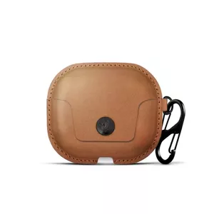 Leather case TwelveSouth AirSnap for wireless earbuds, cognac, 14 g