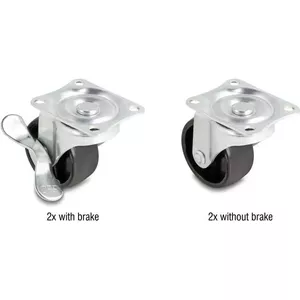 DeLOCK Castor Wheel Ø 50 mm load capacity up to 90 kg Set 2 x 2 pieces