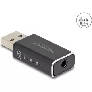 DeLOCK cable gender changer USB 2.0 Type-A 3.5 mm 4 pin Black 68001