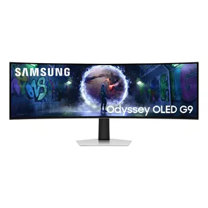 49" изогнутый OLED-монитор Samsung S49DG934SU — 5120×1440 Dual QHD, 32:9, 0.03 мс, USB-хаб, VESA, регулировка по высоте, серебристый