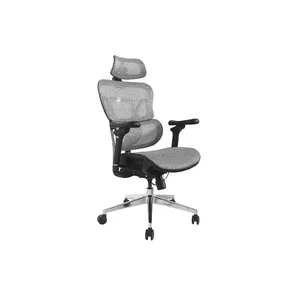 Biroja krēsls Equip Ergonomisks Premium ar galvas balstu un roku balstiem Pelēks