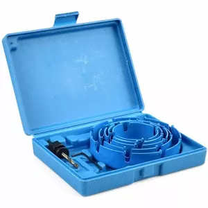 Holesaw set GEKO 7172571 with carbide teeth — sizes 64, 76, 89, 102, 127 mm
