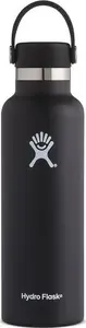 Insulated Thermal Bottle Hydro Flask Standard Mouth Flex Cap 620 ml — Black
