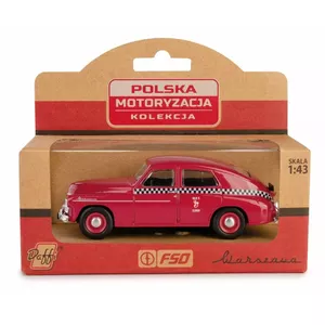 Mechanical toy vehicle Daffi K-533 — PRL Warszawa M20 Taxi Cherry