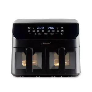 Karstā gaisa fritieris Maestro MR-758, divas groza 2×4,5 l, 1400–1800 W, regulējama 80–200°C, 8 programmas, taimeris 30 min