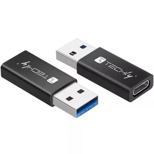 USB Gender Changer Techly IADAP USB3-AFT USB A to USB C Black