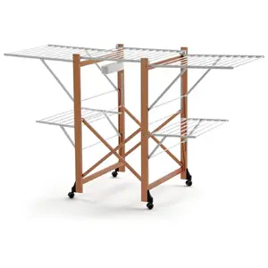 Drying rack GABBIANO 600 175 x 67 cm Brown – freestanding clothes airer