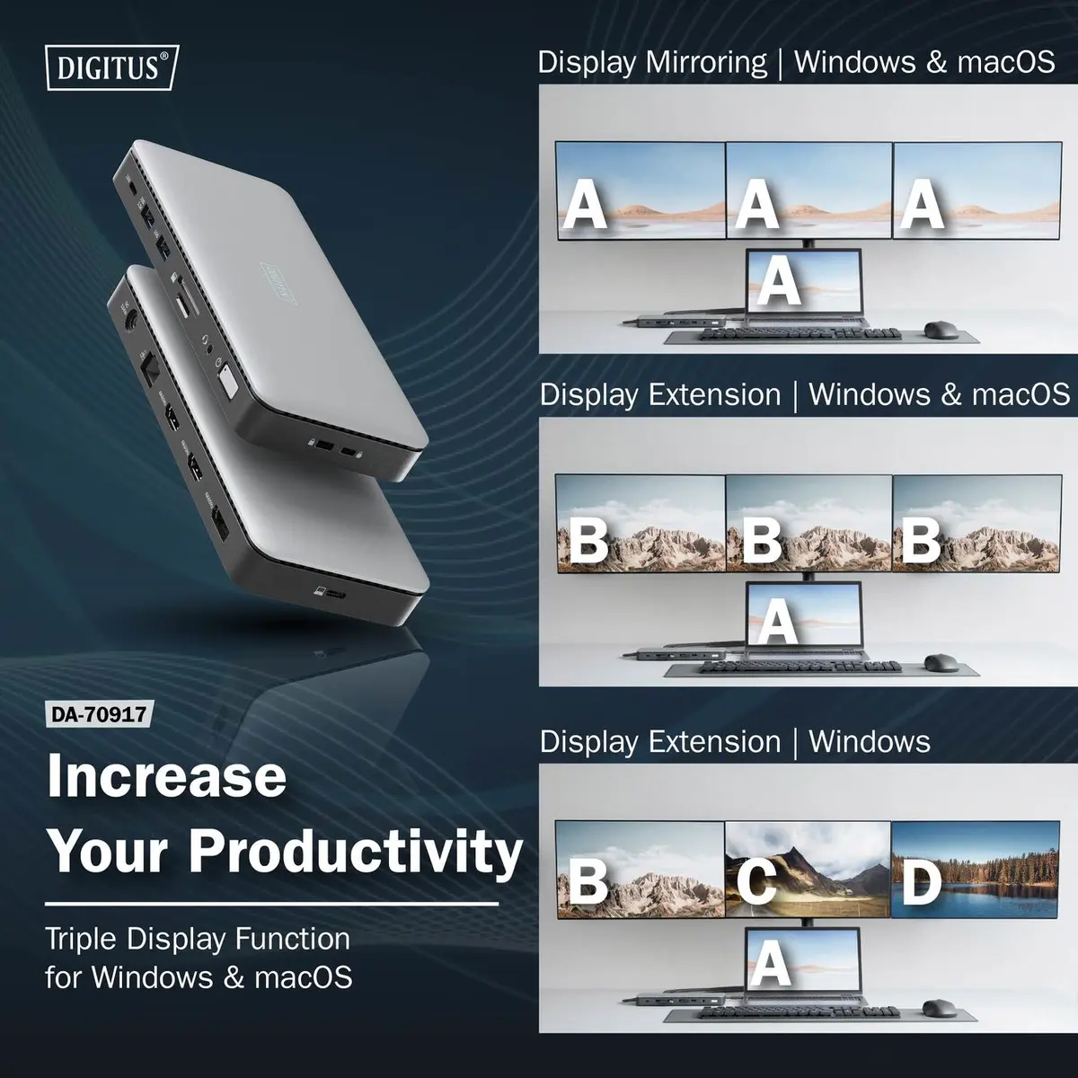 DIGITUS DA-70917 11-portu USB-C dokstacija Photo 11