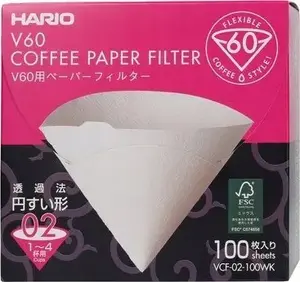 Бумажные фильтры для кофе HARIO Misarashi V60-2 VCF-02-100WK — 100 шт., белые
