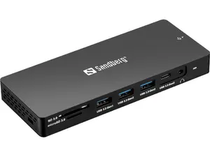 Sandberg USB-C 13in1 Docking Station Pro Wired USB 3.2 Gen 1 Type-C 100W Power Delivery 1 Gbit/s Ethernet HDMI DisplayPort Card Reader Grey