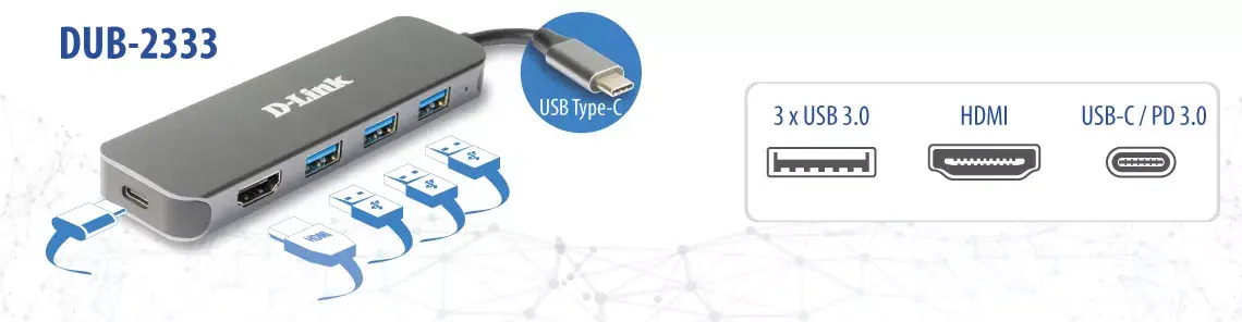 USB-C Хаб D-Link DUB-2333 Photo 3
