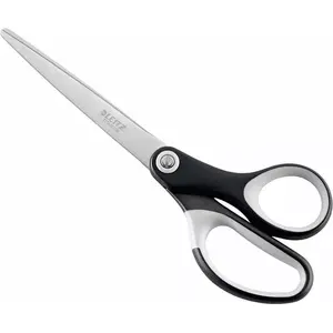 Office scissors LEITZ 54166095 — straight cut, single-blade, 180 mm, black/silver