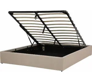 Тканевая кровать с ящиком 160 x 200 см бежевая Beliani DINAN