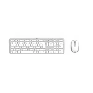 Hama WKM-550 Keyboard Mouse included Home/Office RF Wireless Bluetooth QWERTZ German Grey White