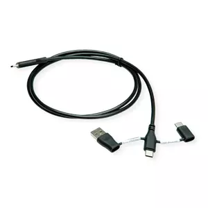 USB cable ROLINE 11.02.8349 USB 2.0 1 m USB C USB A/USB C Black