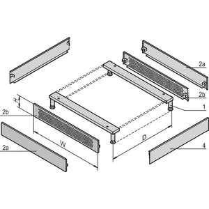 Side panel SCHROFF 900T RAL 7021 — metal enclosure side panel for SCHROFF 900T chassis, color RAL 7021