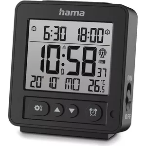 Цифровые будильник Hama Rhodos Черный Квадрат LCD AA Батарея