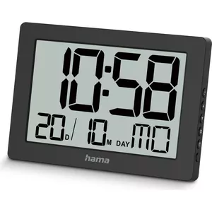 Цифровые часы Hama 00222230 Прямоугольные Черные Настенные/Настольные Батарейные