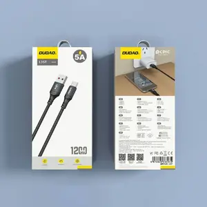USB-A to USB-C cable Dudao L3ST 5A 1.2 m braided black