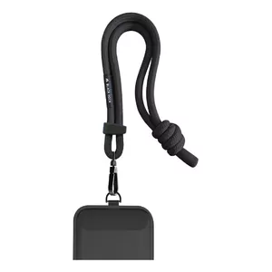 Strap Black Rock Universal Wrist Band Lanyard Black Metal Textile