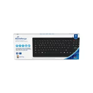 MediaRange MROS101-BE keyboard Home USB AZERTY Belgian Black Full-size 107 keys