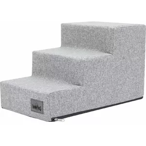 Pet stairs Hobbydog Inari Light Grey, small fabric steps 30×50×30 cm