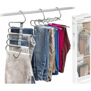 Multi-functional trouser hanger InnovaGoods 5 in 1 — space-saving clothes organizer