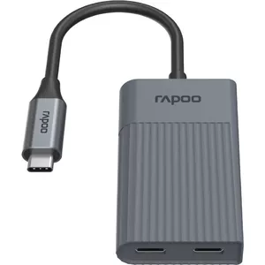 USB-C hubs RAPOO UCH-4013 — USB-C uz USB-A un USB-C, pelēks