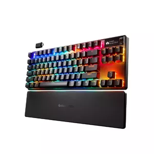Mechanical gaming keyboard STEELSERIES APEX PRO TKL Wireless Gen 3 — Tenkeyless, RGB OLED, Magnetic-mechanical switches, BT 5.0, 2.4 GHz, USB-C receiver