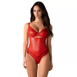 Боди Obsessive Aliosa L/XL — чёрное, с формованными чашками, регулируемые бретели, застёжка в шаговом шве, 90% полиамид/10% спандекс
