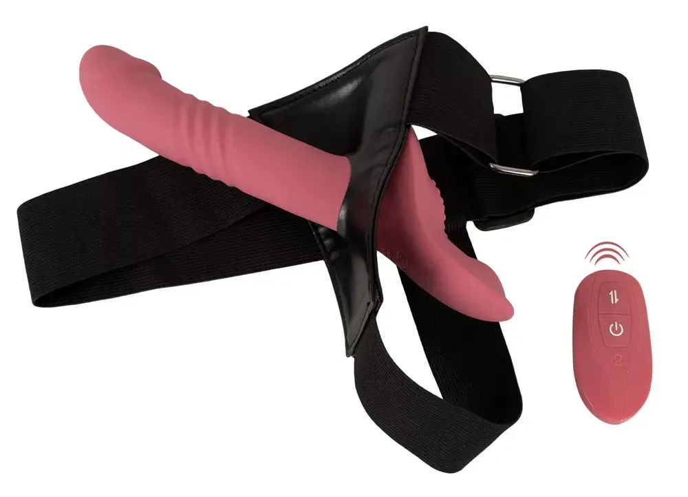 you2toys Strap-on Silicone Pink с двухмоторным вибратором Photo 3