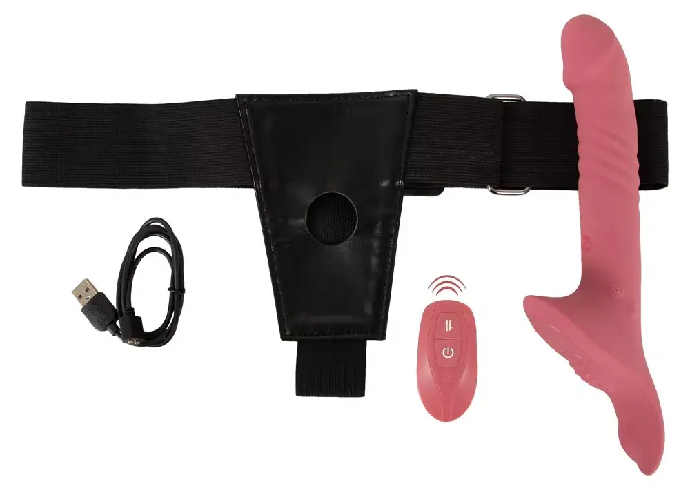 you2toys Strap-on Silicone Pink с двухмоторным вибратором Photo 13
