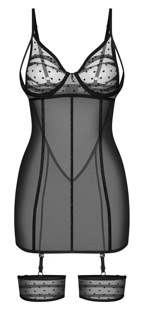 Неглиже Obsessive Nuites 2XL/3XL черное Photo 5
