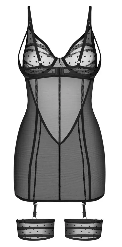 Неглиже Obsessive Nuites 2XL/3XL черное Photo 6