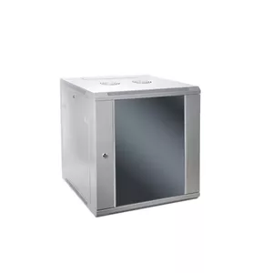 SOMI Networks | 9U, 19″ tīkla sienas skapis | 9U-60/60C | Pelēks | Ar stikla durvīm priekšā; salikts | Dziļums: 60 cm
