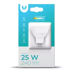 LED spuldze G4 MR11 3W 12V 6000K Keramiskā gaisma Forever Light