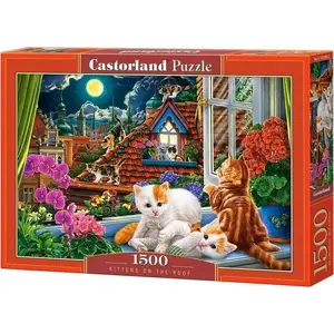 Пазл Castorland 1500 деталей — Castorland «Kotki na dachu» (котики на крыше)