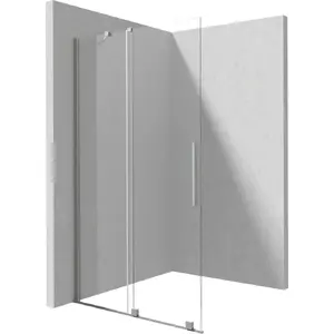Walk-in shower wall deante KTJ_F39R 90 cm sliding glass panel for shower enclosure